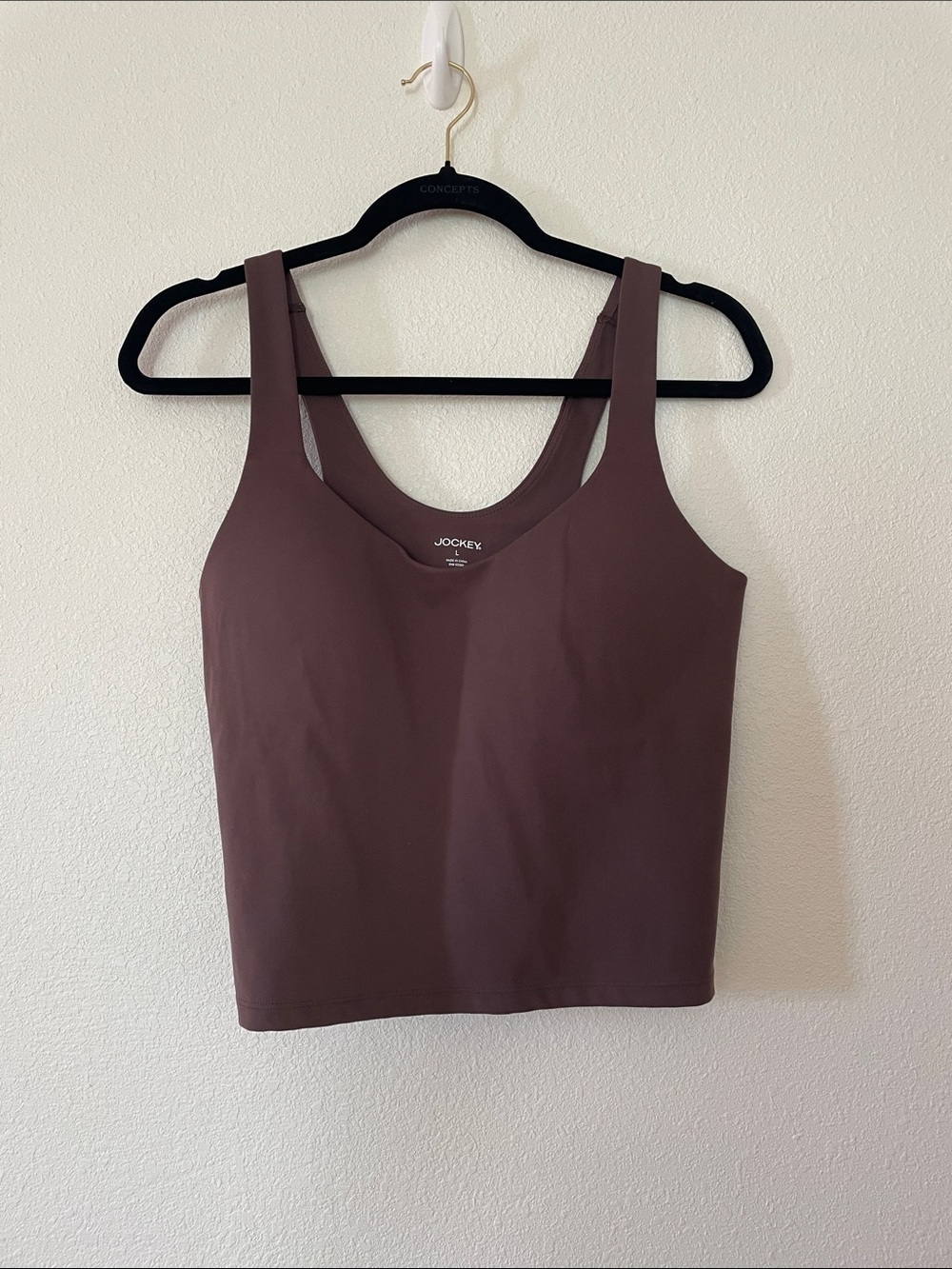 Jockey Brown Molded Cup Crop Top Size Large